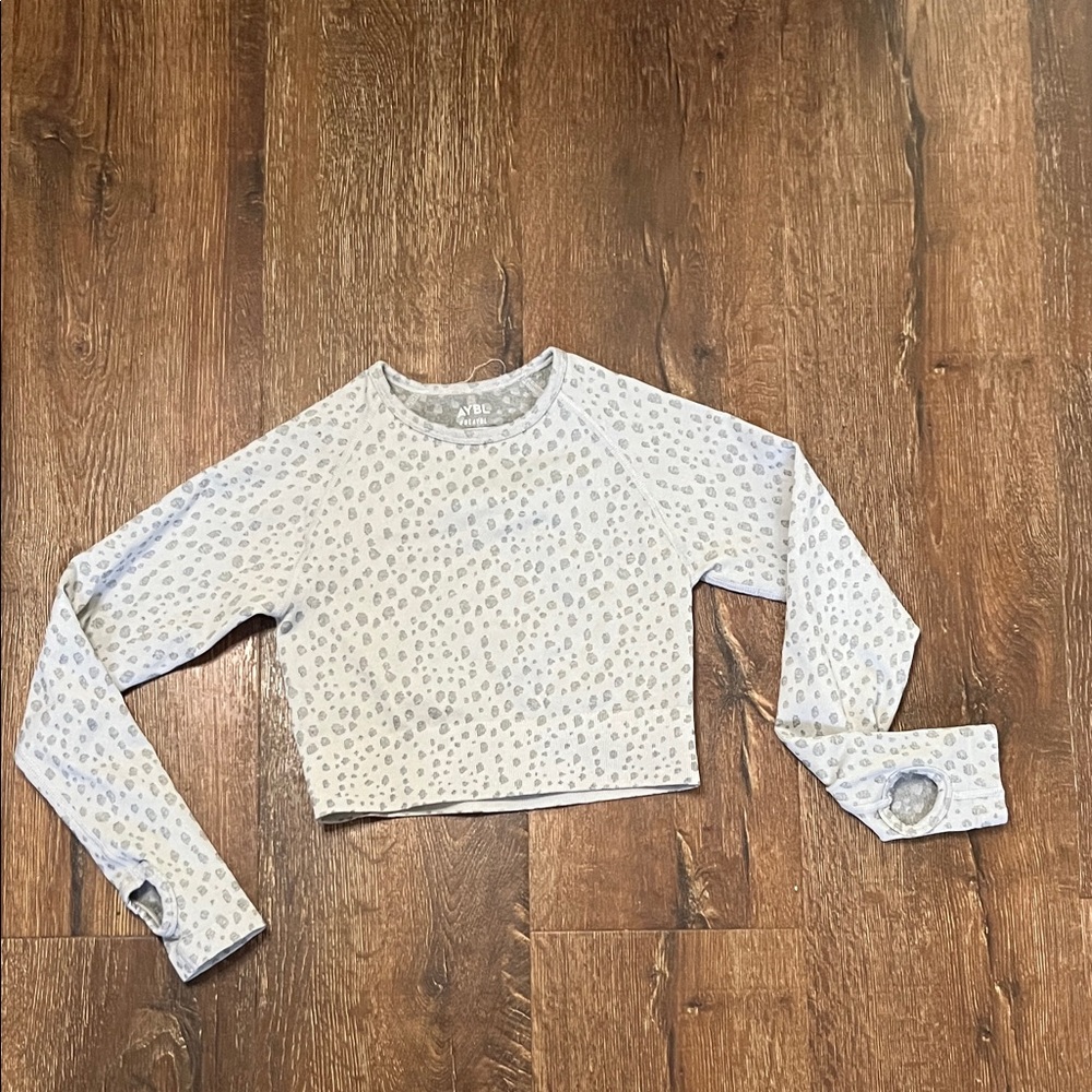 AYBL Evolve Grey Speckle Seamless Long Sleeve Activewear Top small  EUC